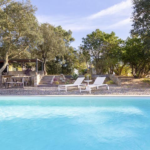 Enjoy taking refreshing dips in the pool