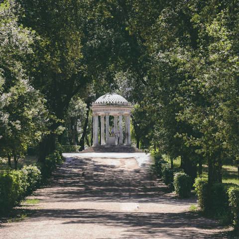 Wander twenty five minutes south to the beautiful greenery of Villa Borghese Gardens