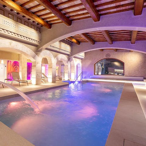 Savour refreshing swims in the shared indoor pool