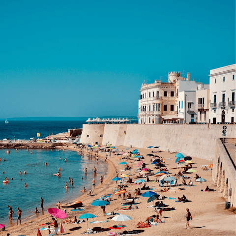 Sunbathe on Galllipoli's gorgeous Beach of Purity,  a mere 200 metres away