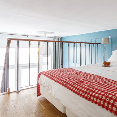Wake up on the mezzanine floor and let the sunlight in