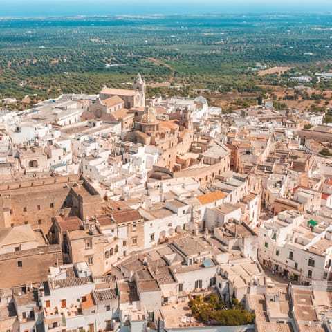 Explore the charming streets of Brindisi, situated a twenty-minute drive from your home
