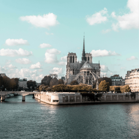 Stroll to Notre Dame and the Seine, about a thirty-minute walk away