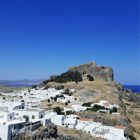Explore Lindos' incredible acropolis – it's a ten-minute drive