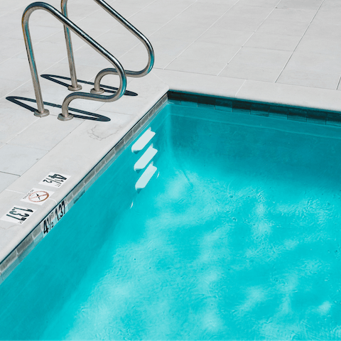 Go for a dip in the communal pool to cool off