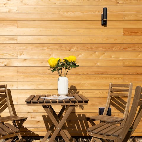 Sit out on your private patio and have lunch in the sun