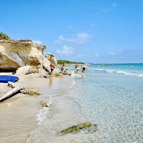Visit the beaches of Marina di Ostuni and Torre Canne, a twenty-minute drive away