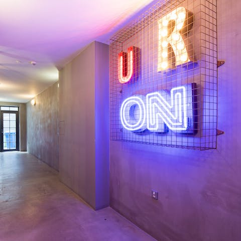modernist neon sign