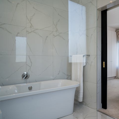 Run a bath and enjoy a peaceful soak after a day of sightseeing