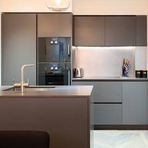 Show off your cooking skills in the high-end kitchen