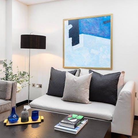 Curl up in the cosy living area