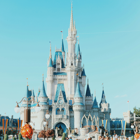 Visit Walt Disney World Resort, a twenty two-minute drive away