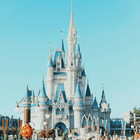Visit Walt Disney World Resort, a twenty two-minute drive away