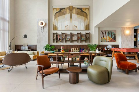 Challenge friends to foosball or pub quiz in the shared lounge