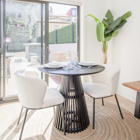 Tuck into pastel de natas together around the dining table