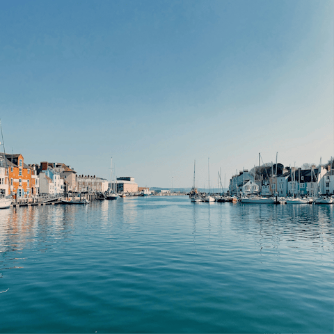 Explore the colourful 17th-century harbour