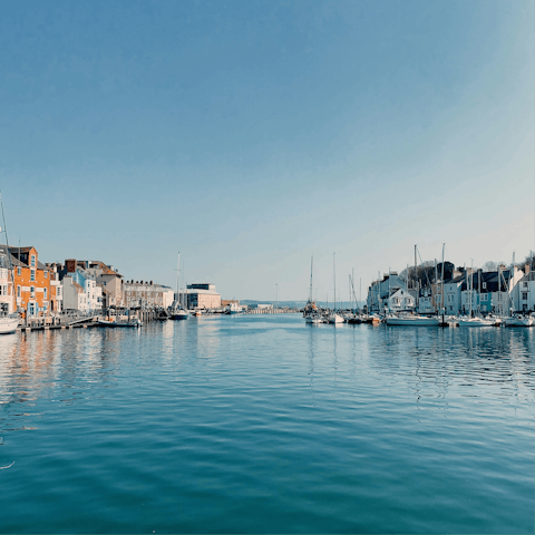 Explore the colourful 17th-century harbour