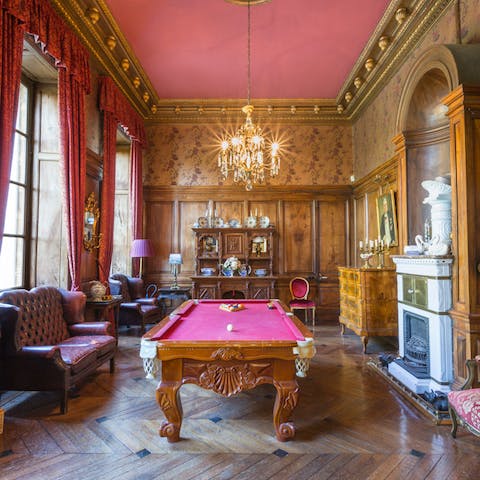 Challenge your loved one to a game of snooker