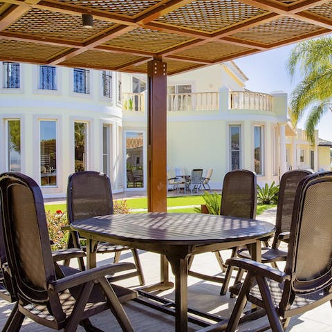 Dine alfresco on one of the numerous terraces
