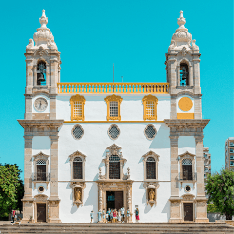 Pay a visit to Faro and discover its fascinating cultural history and a well-preserved old town – it's around half-an-hour's drive away