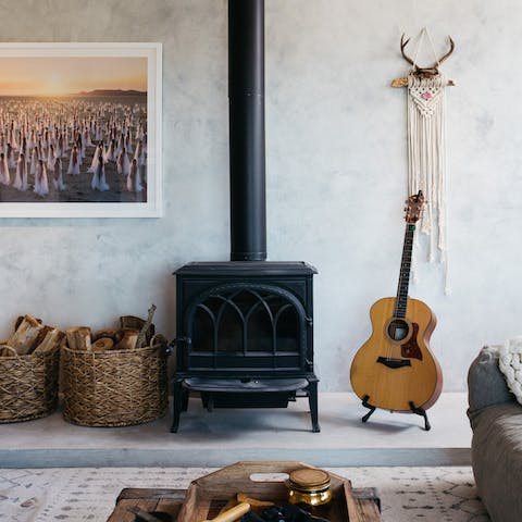 Spend chilly evenings by the wood-burning fire