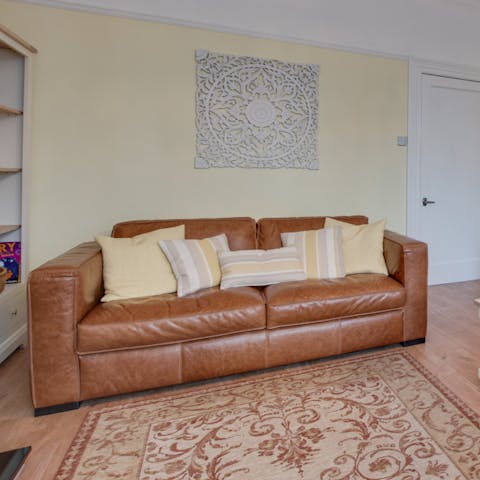 Sink into the squashy leather couch with a good book and a cup of tea