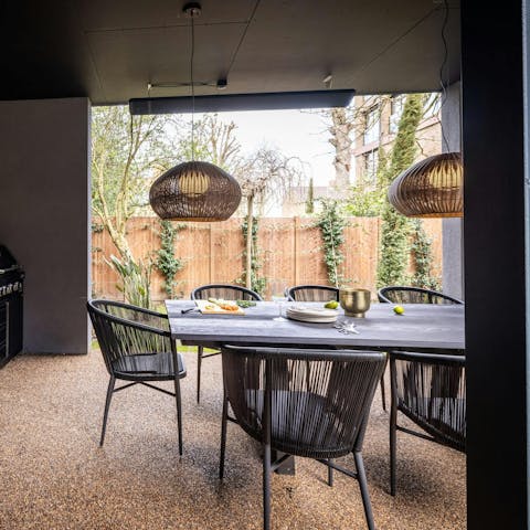 Wind down with drinks on the shared terrace