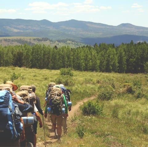 Spend the day with nature, hiking through the mountains