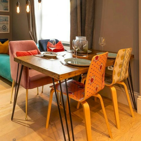Enjoy breakfast and plan for the day at the dining table