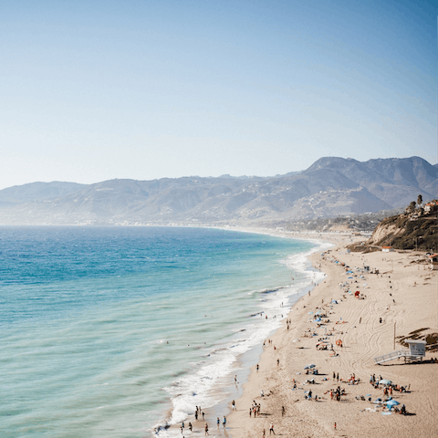 Drive five minutes to get to Malibu Pier and the beach right next to it