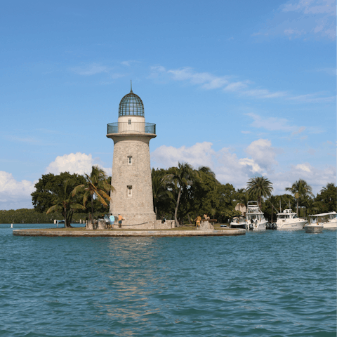 Take a boat tour of the local area of Biscayne Bay