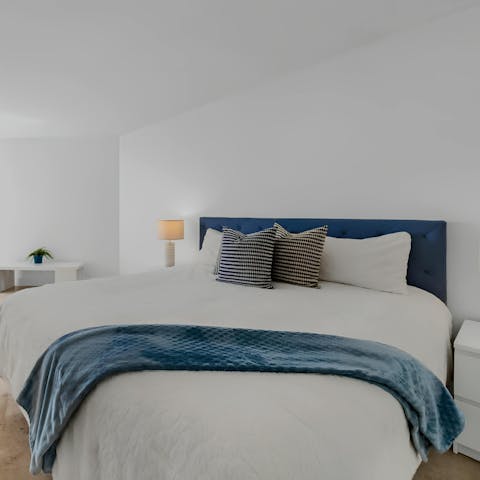 Drift off to dreamland in the comfortable bed