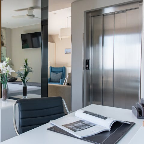 Get some work done at the sleek desk