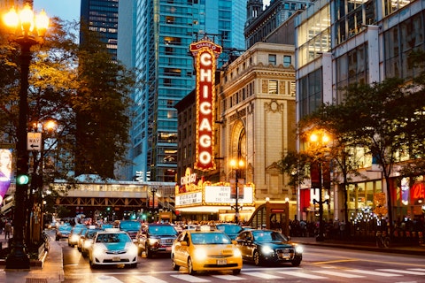 See a show at the famous Chicago Theatre, a ten-minute walk away
