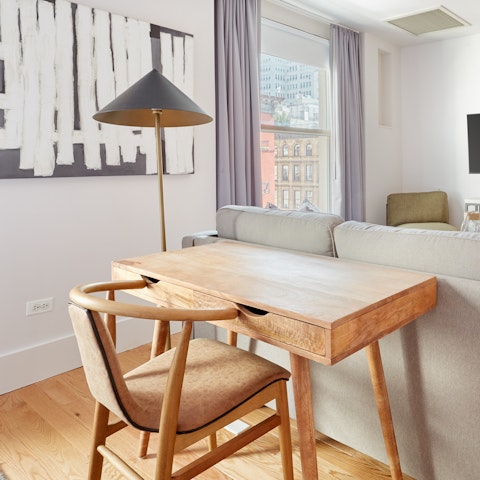 Keep on top of your workload at the dedicated desk area