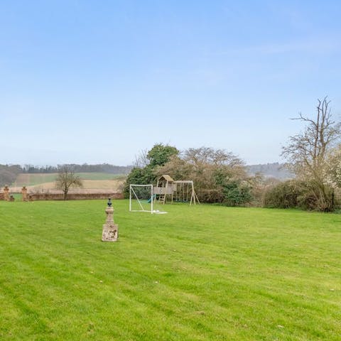 Enjoy the vast gardens and let the kids play in the outdoor playground