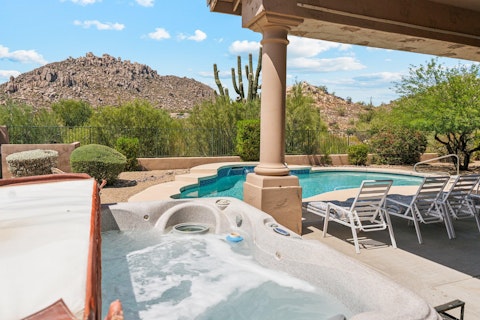 Cool off in the pool beneath open desert skies