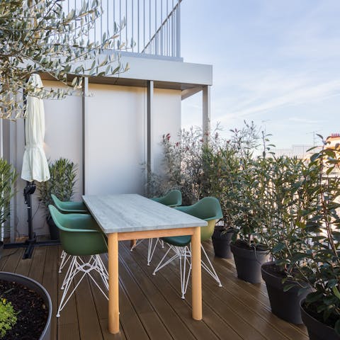 Serve up some Spanish tapas at the alfresco dining area