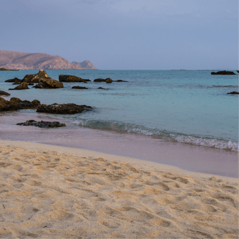 Enjoy the fabulous beaches of Crete – your home is just steps from Elounda Beach