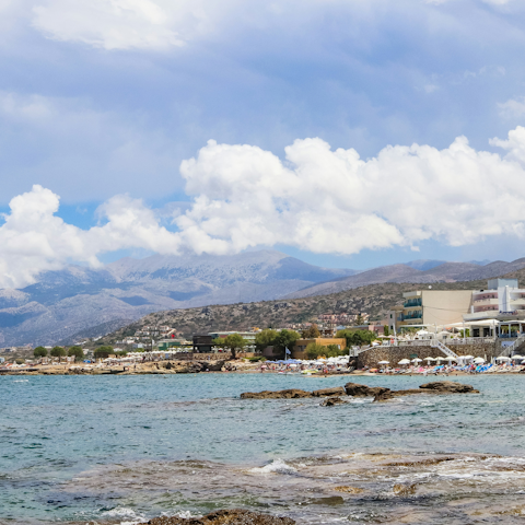 Explore the Port of Hersonissos, less than a ten-minute drive away