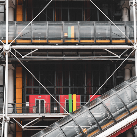 Visit the striking Centre Pompidou, less than fifteen minutes awa