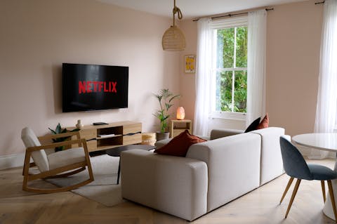 Kick back with a movie after a busy day