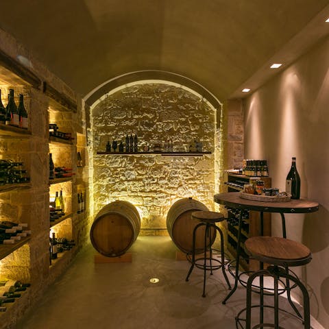 Sample some local wines in the private cellar