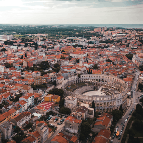 Discover the rich cultural history of the nearby city of Pula