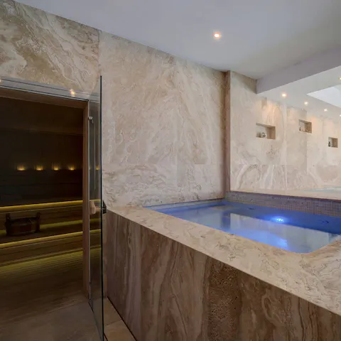Unwind in the hot tub or sauna