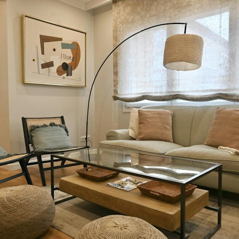 Rest weary feet in the cosy living space