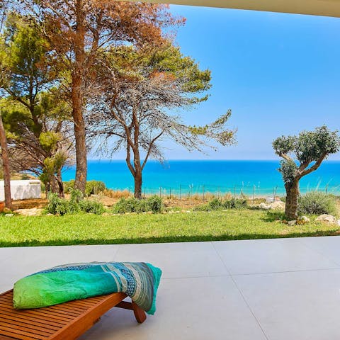 Find a spot to admire the sparkling sea views