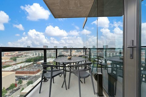 Dine above the Chicago skyline on a clear summer day