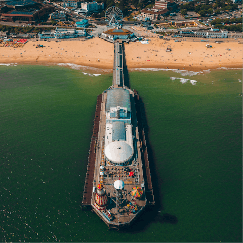 Drive along the coast to get to exciting Bournemouth, just fifteen minutes away