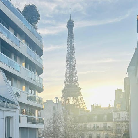 Enjoy direct views of the Eiffel Tower